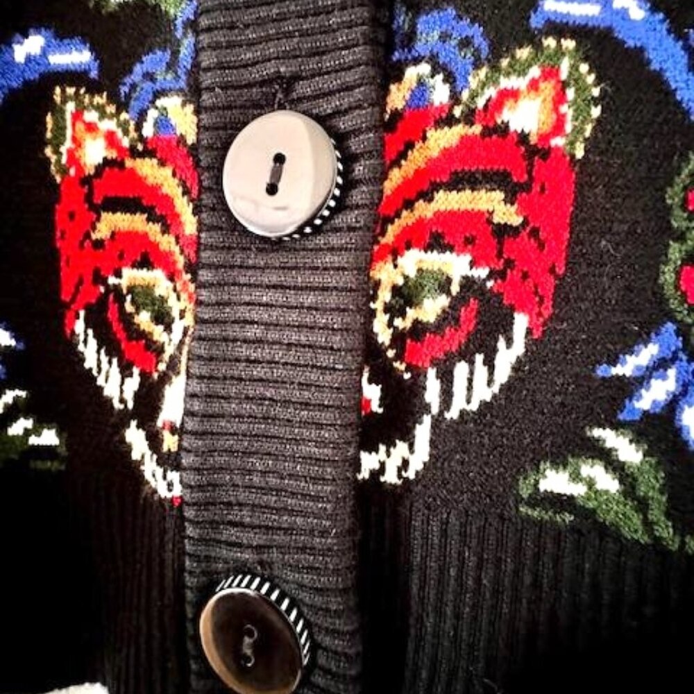 FARM Rio Black Boho Panther Cardigan - Picture 8 of 16